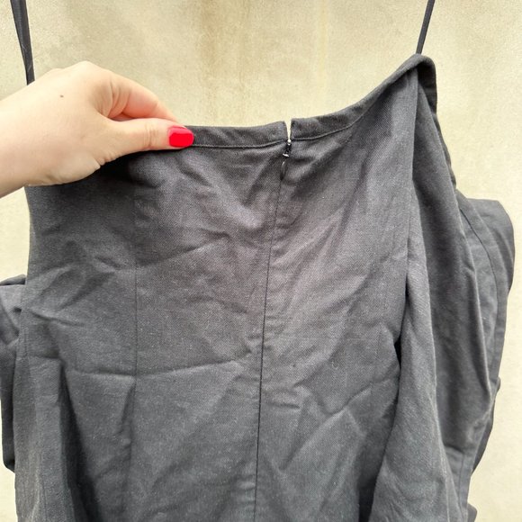 Mara Hoffman Valeria Off Shoulder Midi-Dress Black Structural Floral Accent Sz 0 - Picture 9 of 10